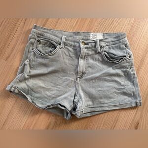 Cosmic Blue Love Jodie Green Distressed Denim Shorts Size 29